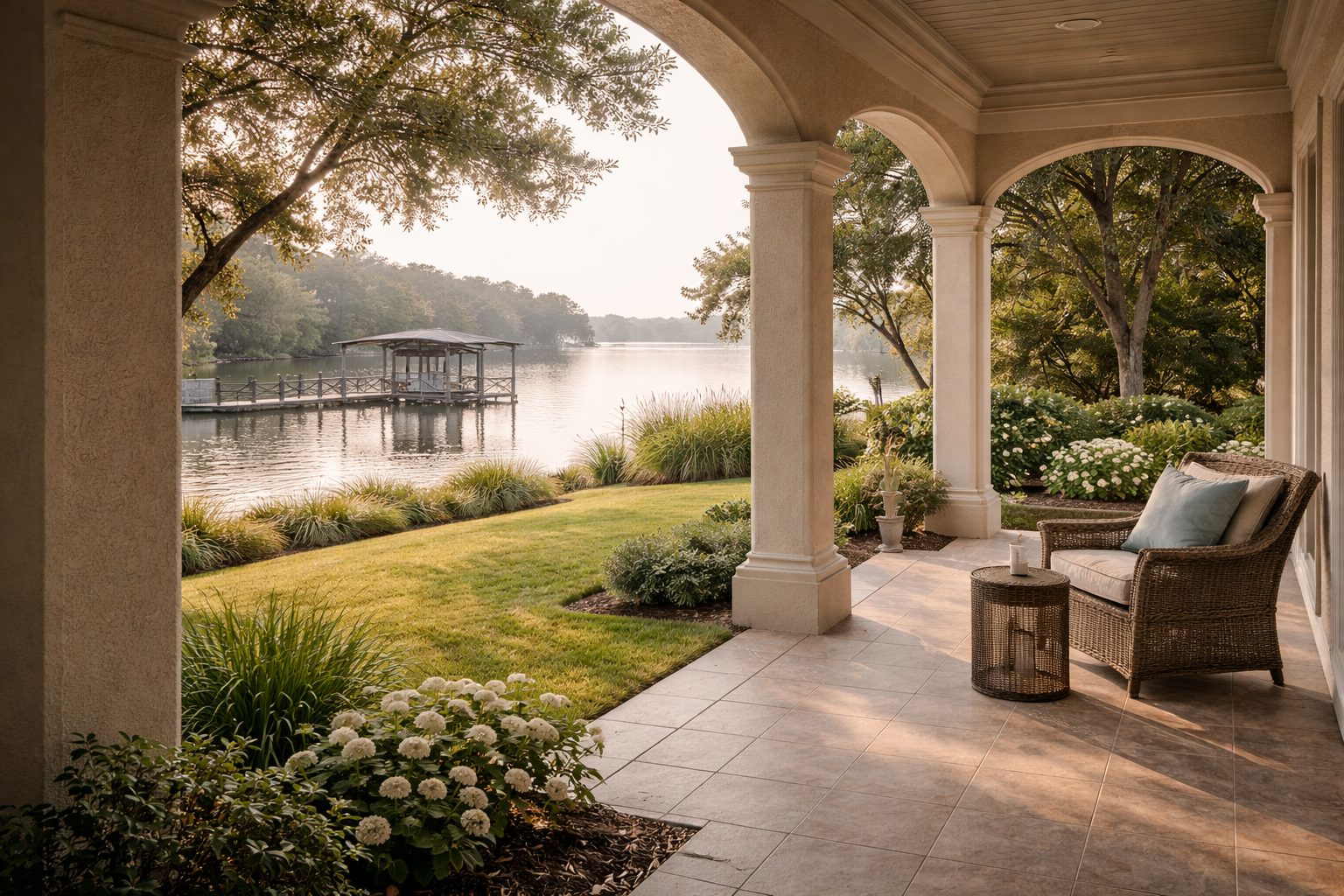 Northwest Florida lanai overlooking bayou and dock representing thoughtful real estate guidance by Pat Williams