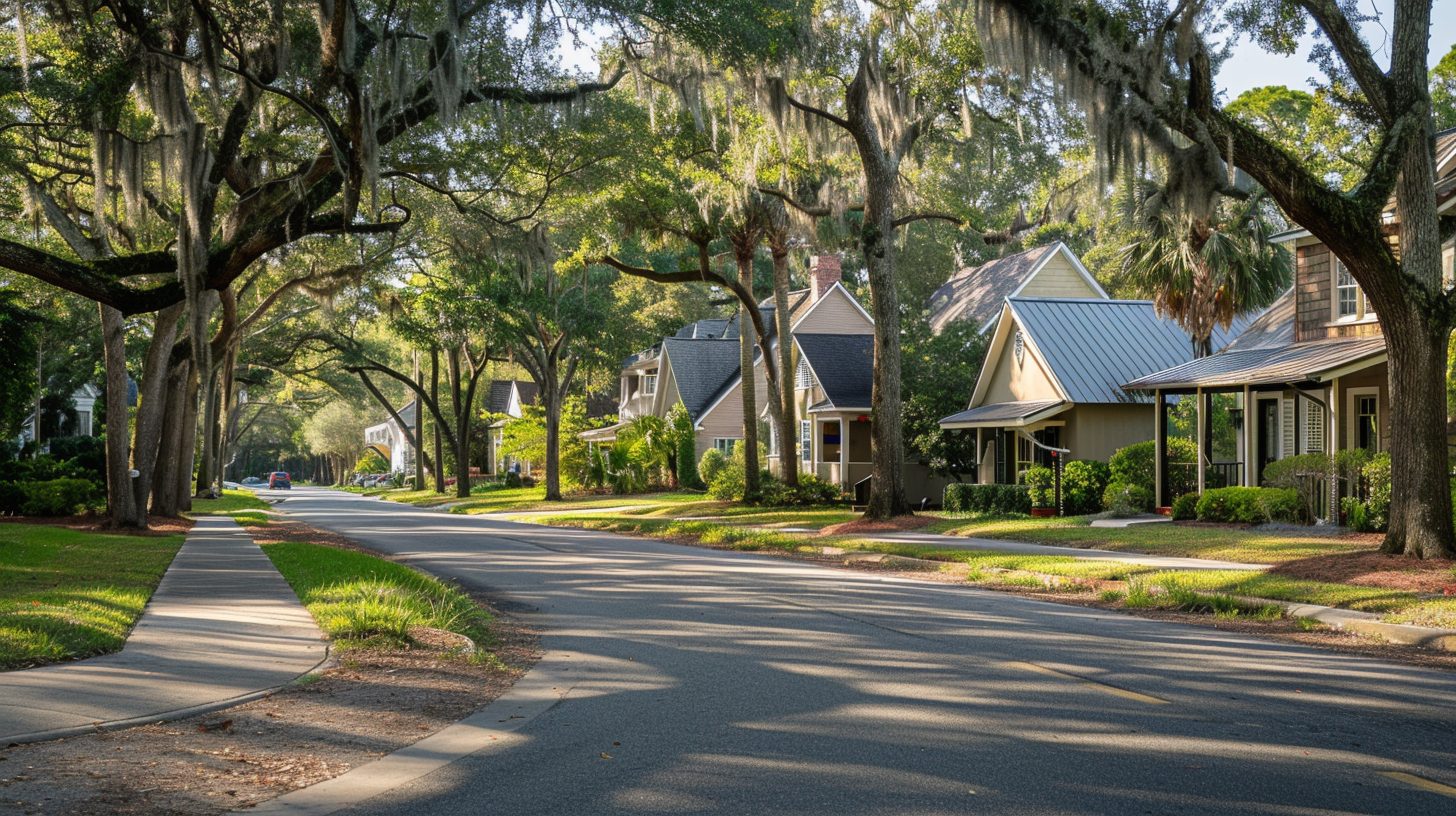 Established Northwest Florida neighborhood showing well-kept coastal homes representing differences in home sales pace
